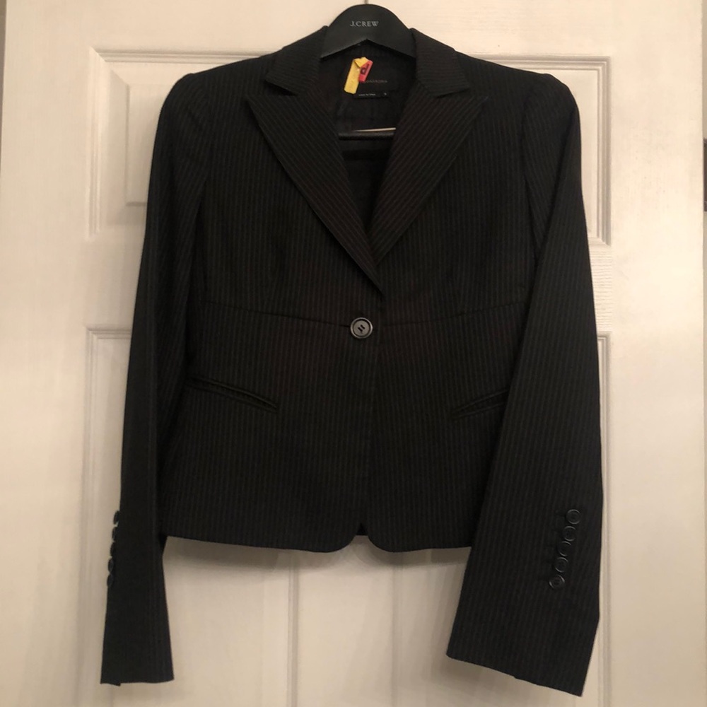 BCBG Max Aztia Black Pinstripe Pantsuit